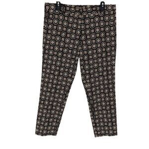 Maliparmi Womens Jacquard Circle Pattern Ankle Pants Chocolate Size 46 Large